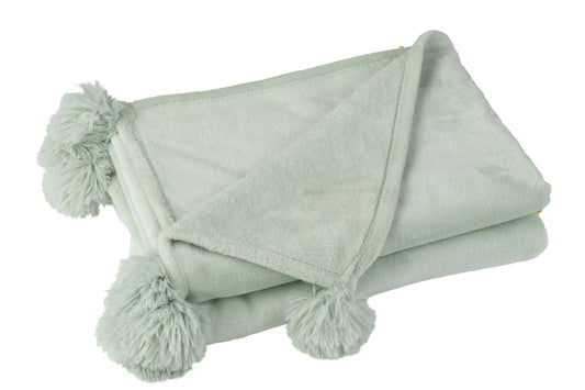 Plaid Pompom Polyester Lichtgroen