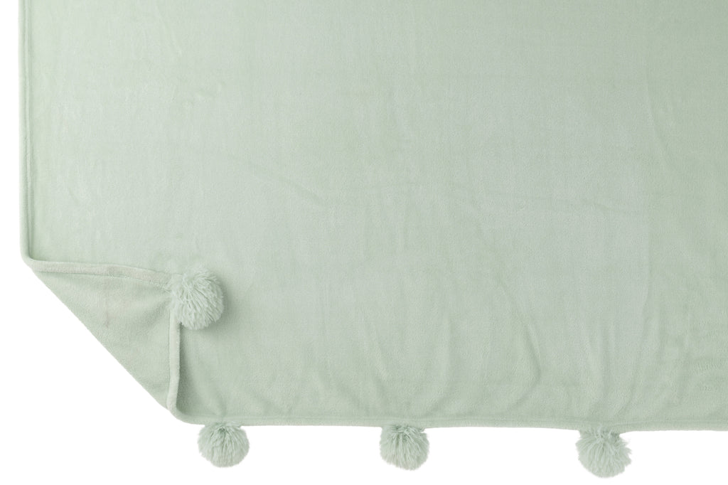 Plaid Pompom Polyester Lichtgroen