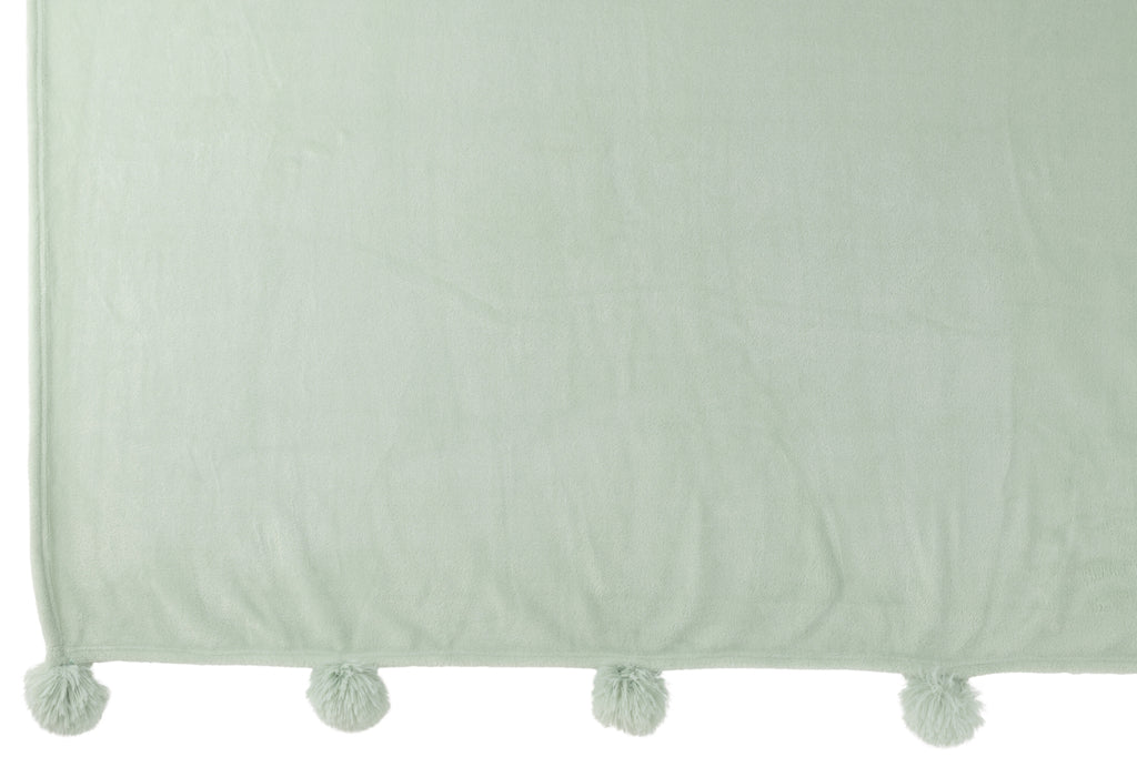 Plaid Pompom Polyester Lichtgroen