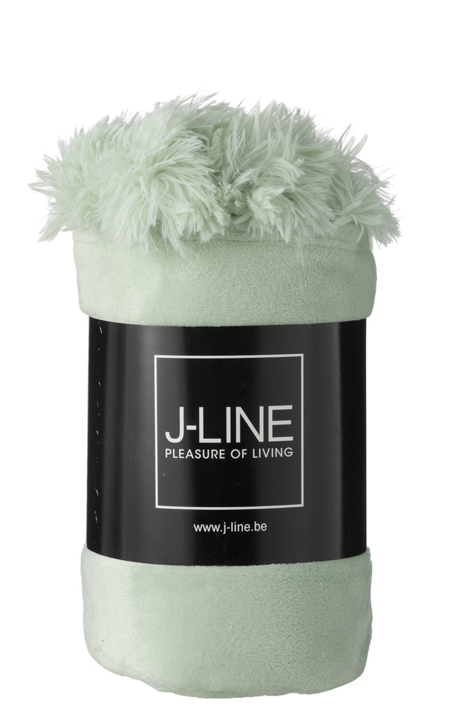 Plaid Pompom Polyester Lichtgroen
