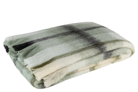 Plaid Rhombus Acryl/Wol Bruin/Groen/Wit