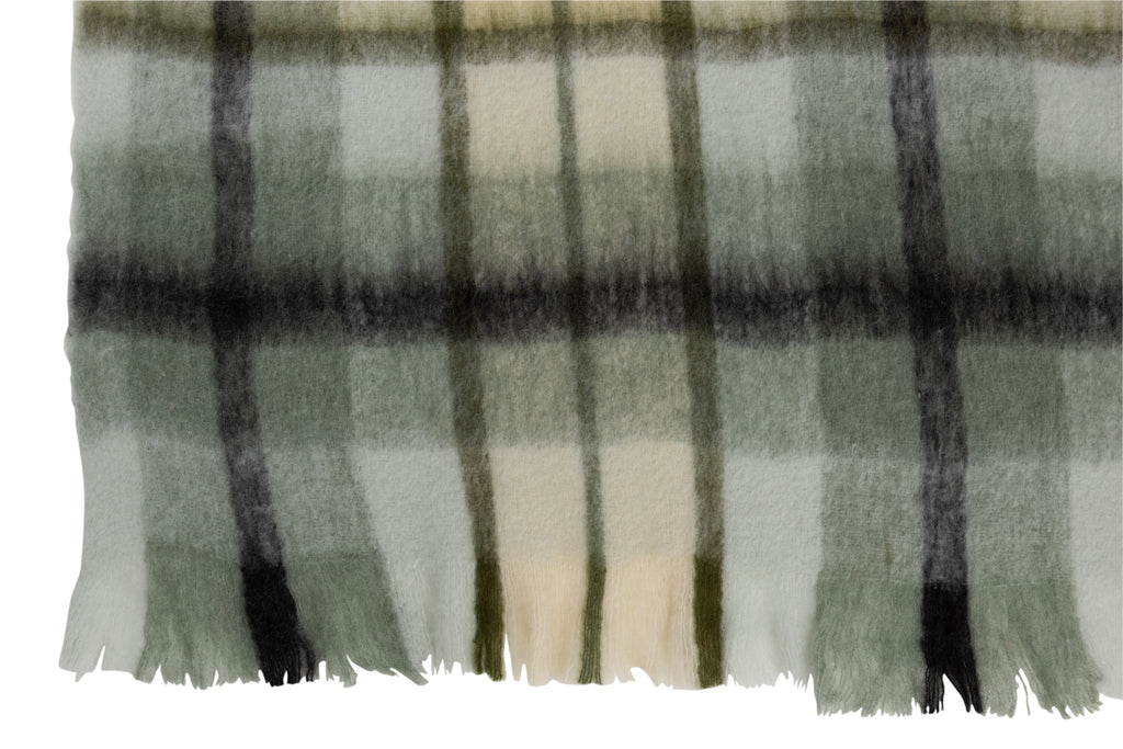 Plaid Rhombus Acryl/Wol Bruin/Groen/Wit