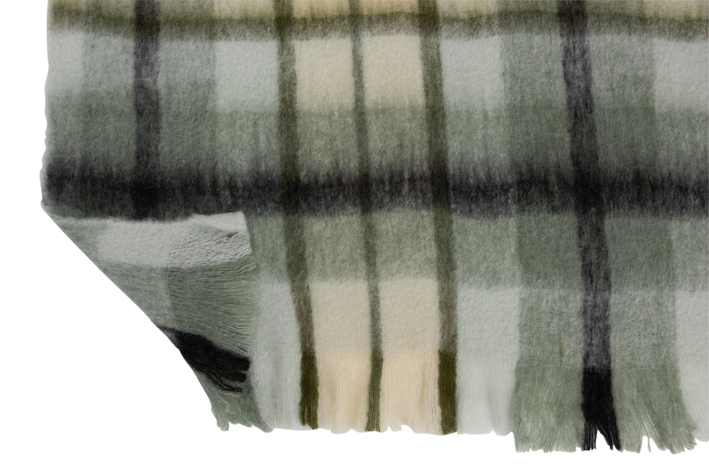 Plaid Rhombus Acryl/Wol Bruin/Groen/Wit