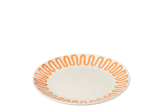 Bord Curve Porselein Oranje Klein