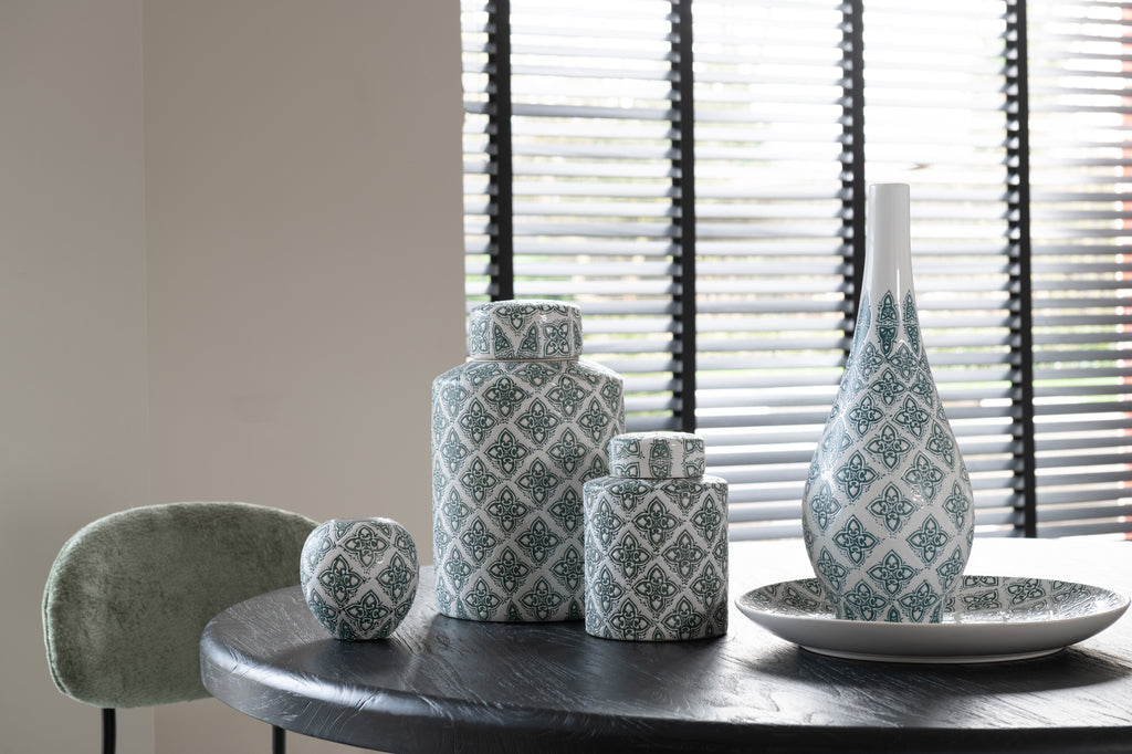 Bord Decoratief Kousa Porselein Blauw/Wit