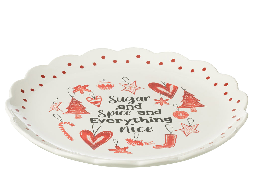 Bord Rond Keramiek Rood