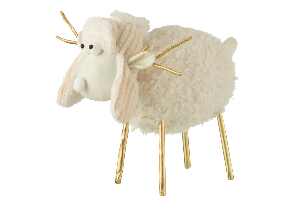 Rendiermuts Textiel Crème/Goud Groot