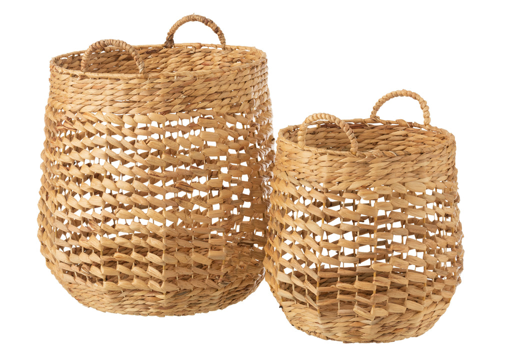 Set van 2 manden Waterhyacint Naturel