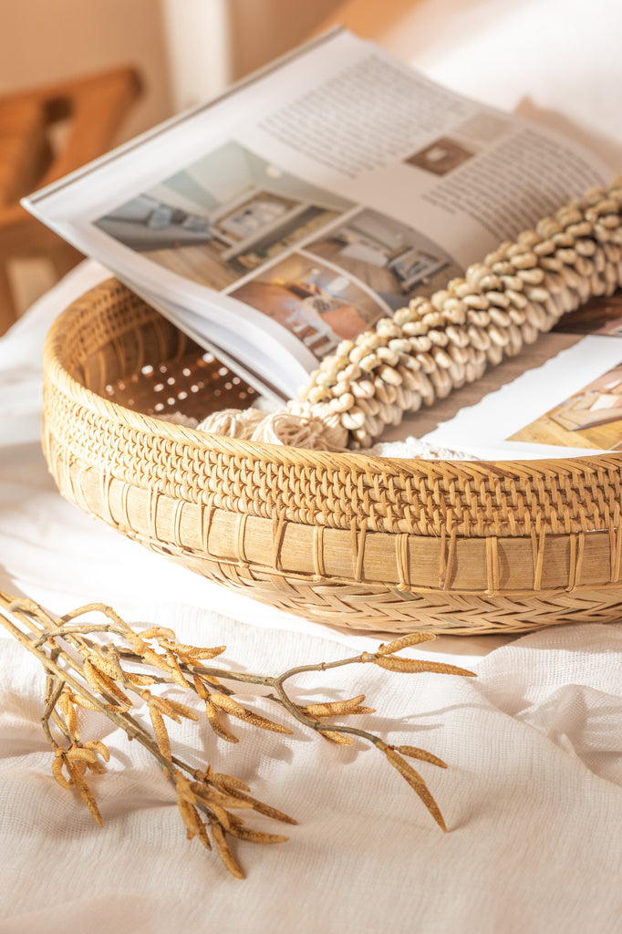 Set van 2 Schalen Rond Rotan Naturel