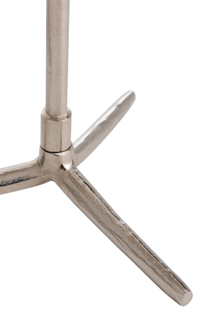 Set van twee bijzettafels ronde cirkels aluminium zilver/zwart