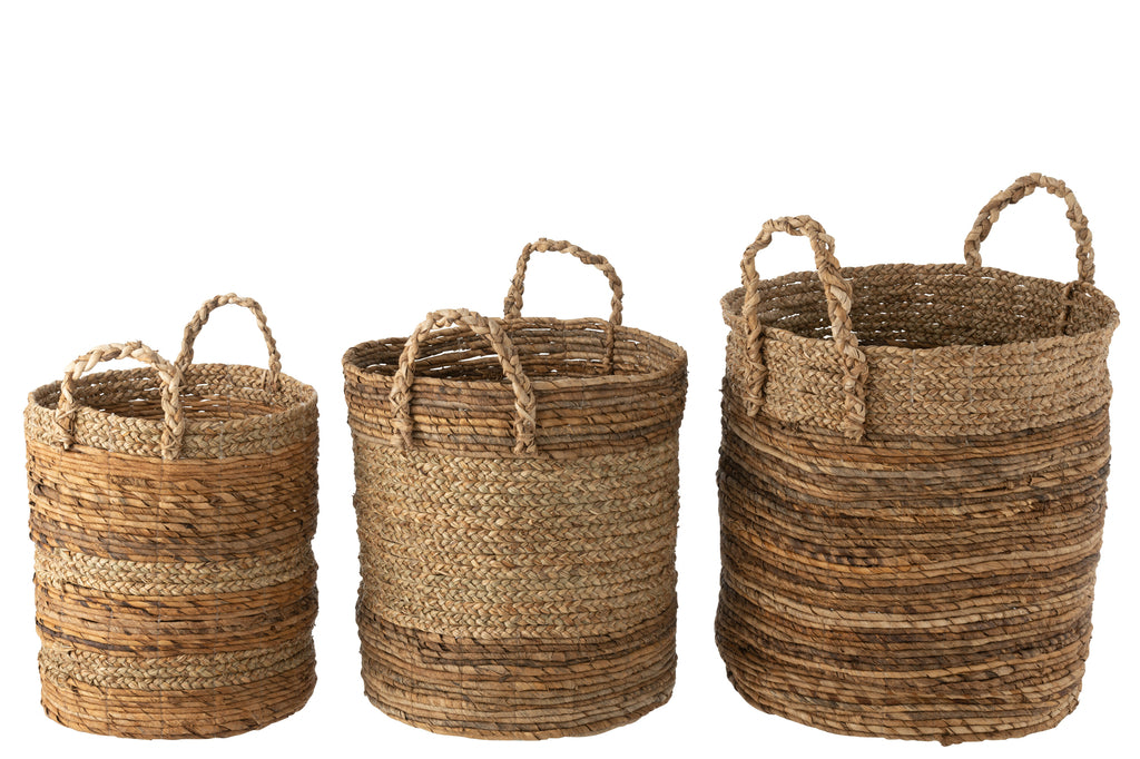 Set van 3 manden Lucie Raffia Natural