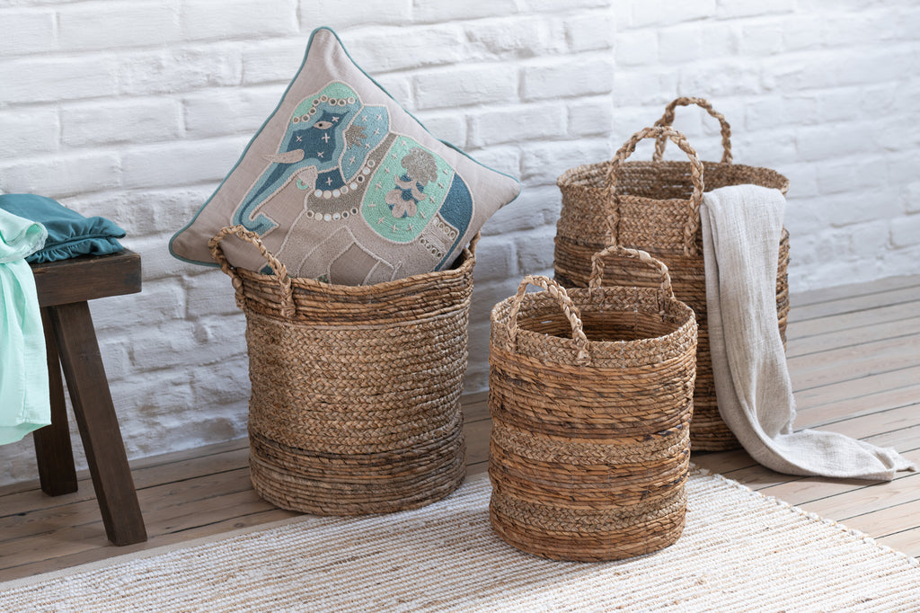 Set van 3 manden Lucie Raffia Natural