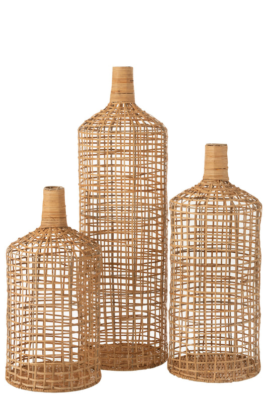 Set van 3 Vaasdecoratie Bamboe Natuurlijk
