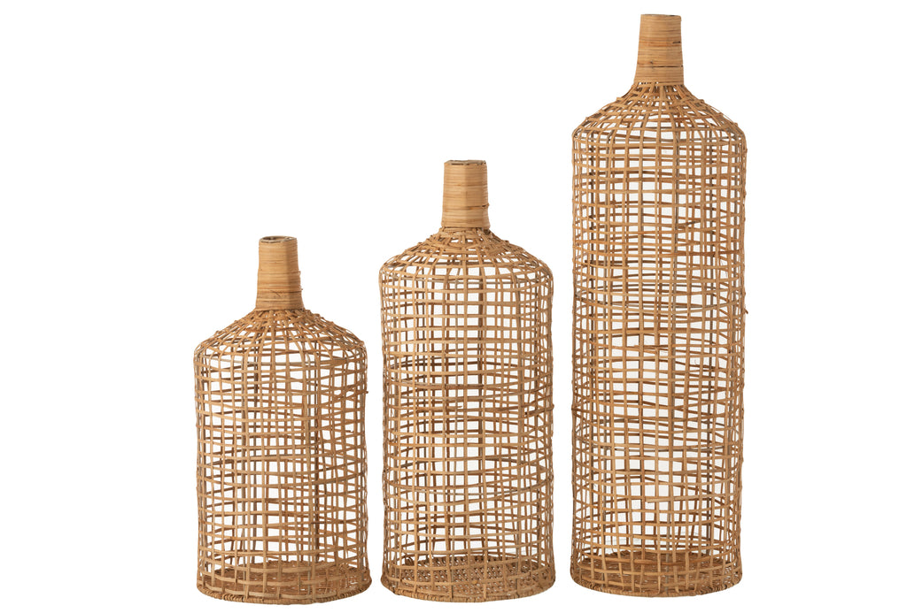 Set van 3 Vaasdecoratie Bamboe Natuurlijk