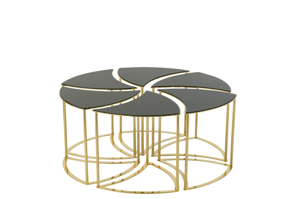 Set van 6 Tornado Goud Metaal/Glas
