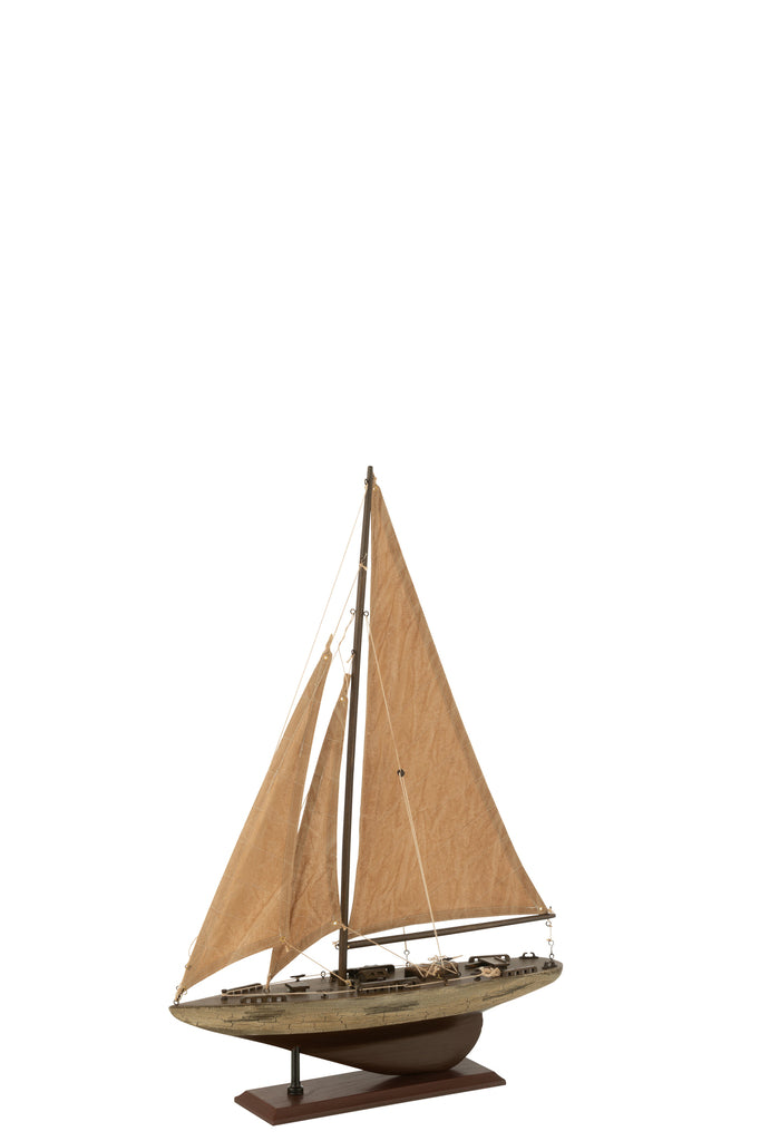 Zeilboot Paulownia Hout Bruin Medium
