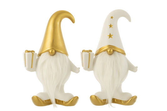 Santa Gift Fur Dolomiet Wit/Goud Groot Assortiment Van 2
