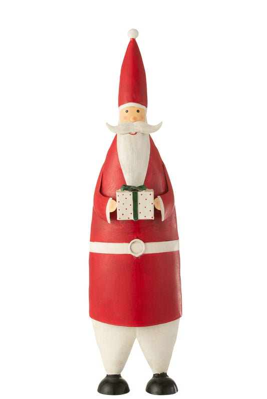 Santa Gift Iron Wit/Rood Groot