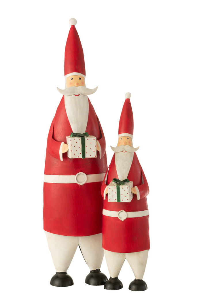 Santa Gift Iron Wit/Rood Groot