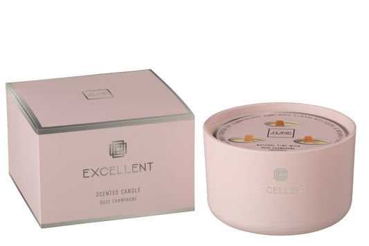 Geurkaars Excellent Glas Roze Groot-40U