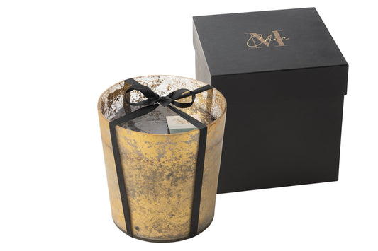 Geurkaars Deluxe Goud/Zwart Groot - 140 uur