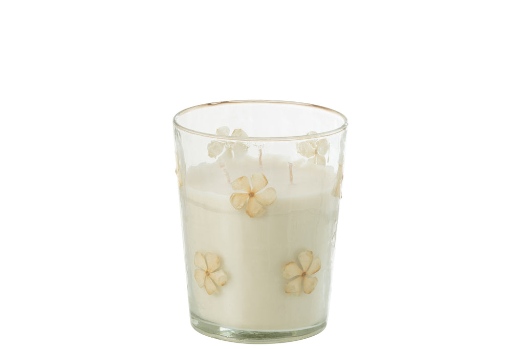 Geurkaars Bloem Glas Transparant Medium-55Uren
