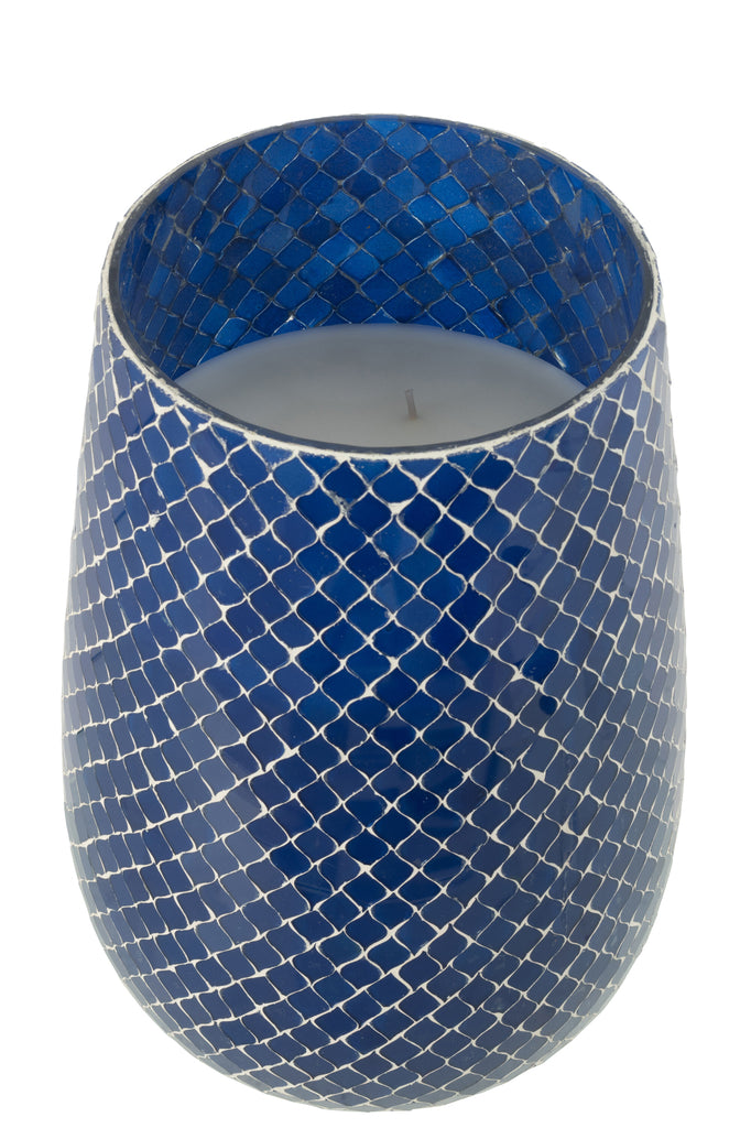Geurkaars Mia Mosaic Blauw Groot-230H