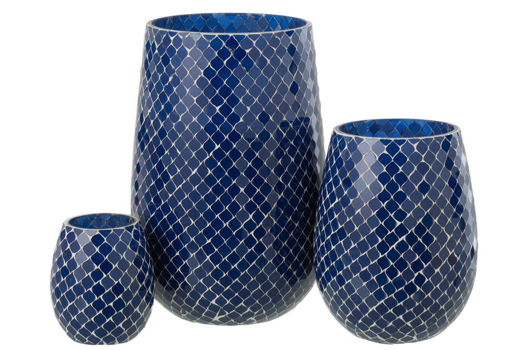 Geurkaars Mia Mosaic Blauw Groot-230H