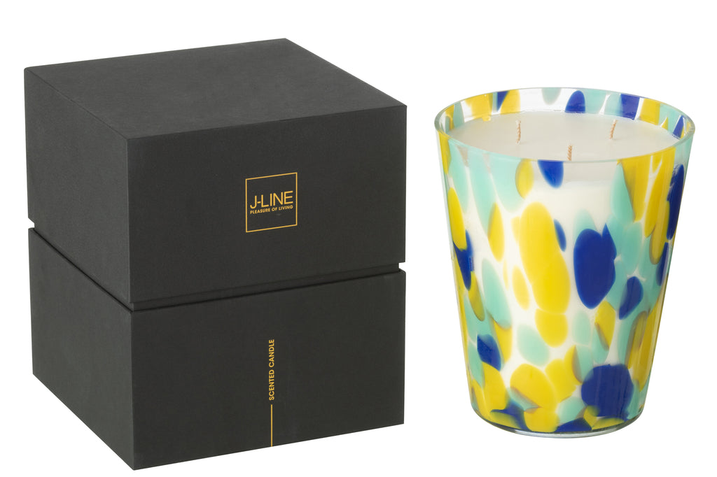 Geurkaars Noa Blauw/Geel Groot-95Uur