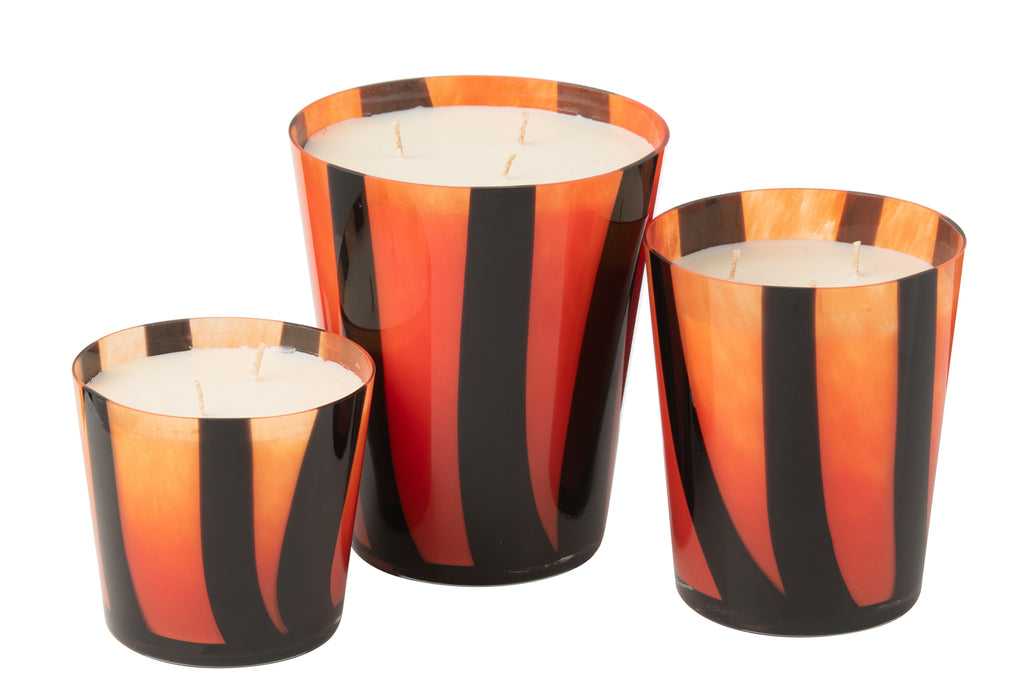 Geurkaars Noa Lines Orange Large-95 uur