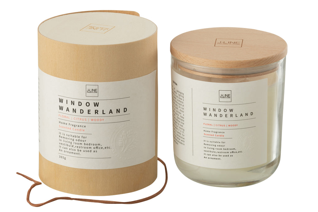 Geurkaars Rond Raam Wanderland Wax Transparant Groot - 66 Uur