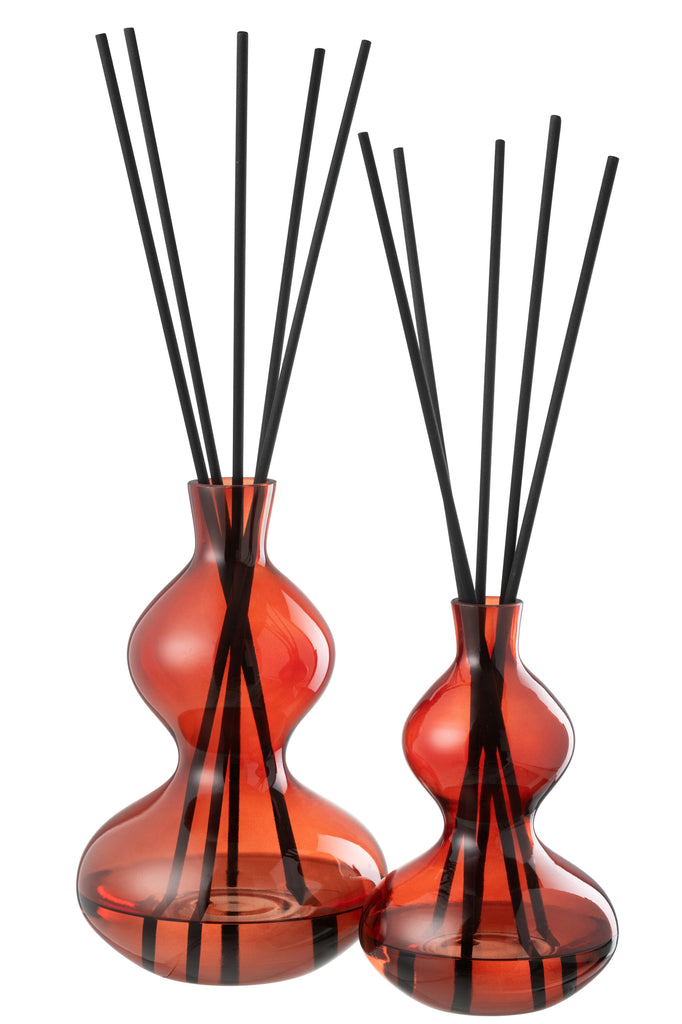 Geurolie Olijf&Wierook Glas Rood Groot