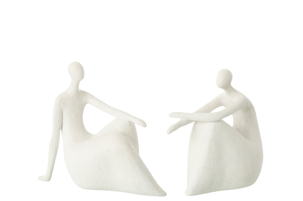 Set van 2 dames zittend modern hars mat wit