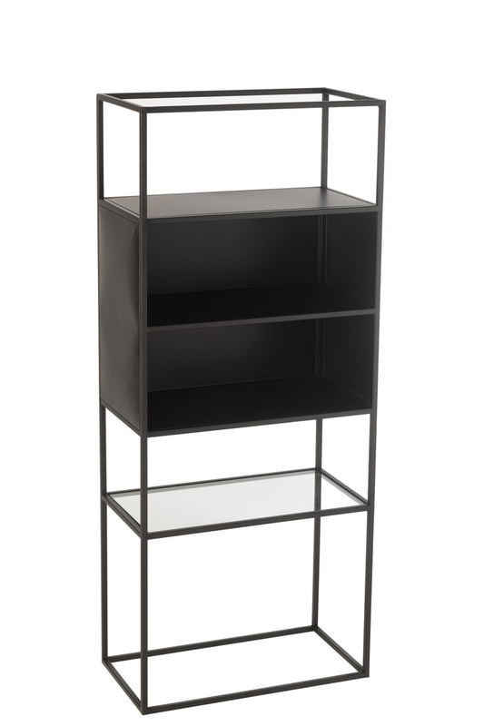 Plank Rechthoek Metaal/Glas Zwart