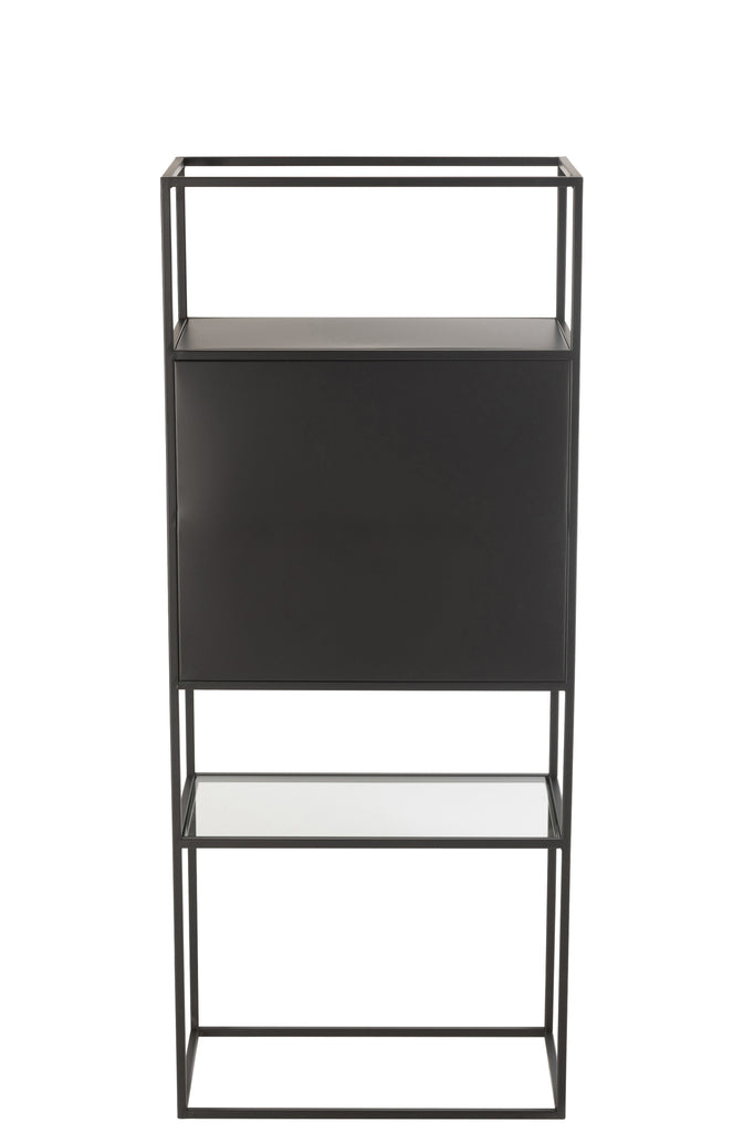 Plank Rechthoek Metaal/Glas Zwart