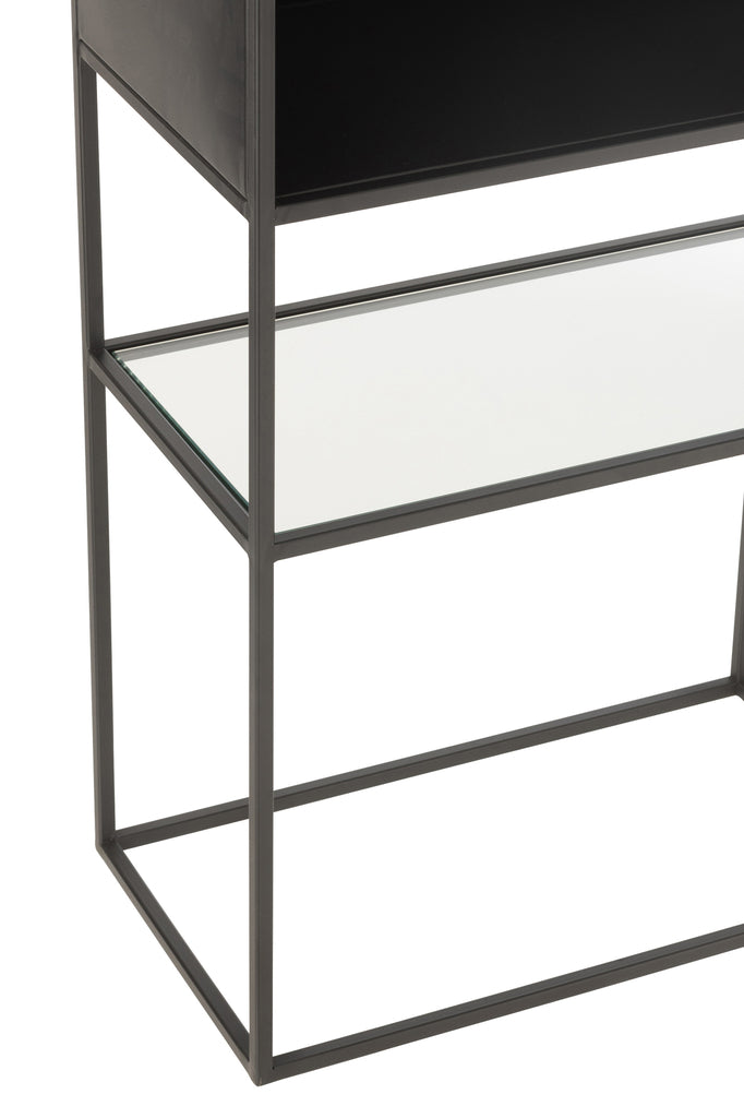 Plank Rechthoek Metaal/Glas Zwart
