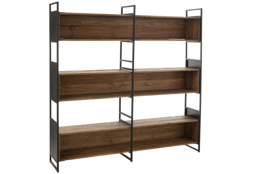 Plank Rustik Gerecycled Hout/Metaal Zwart/Natuurlijk Groot