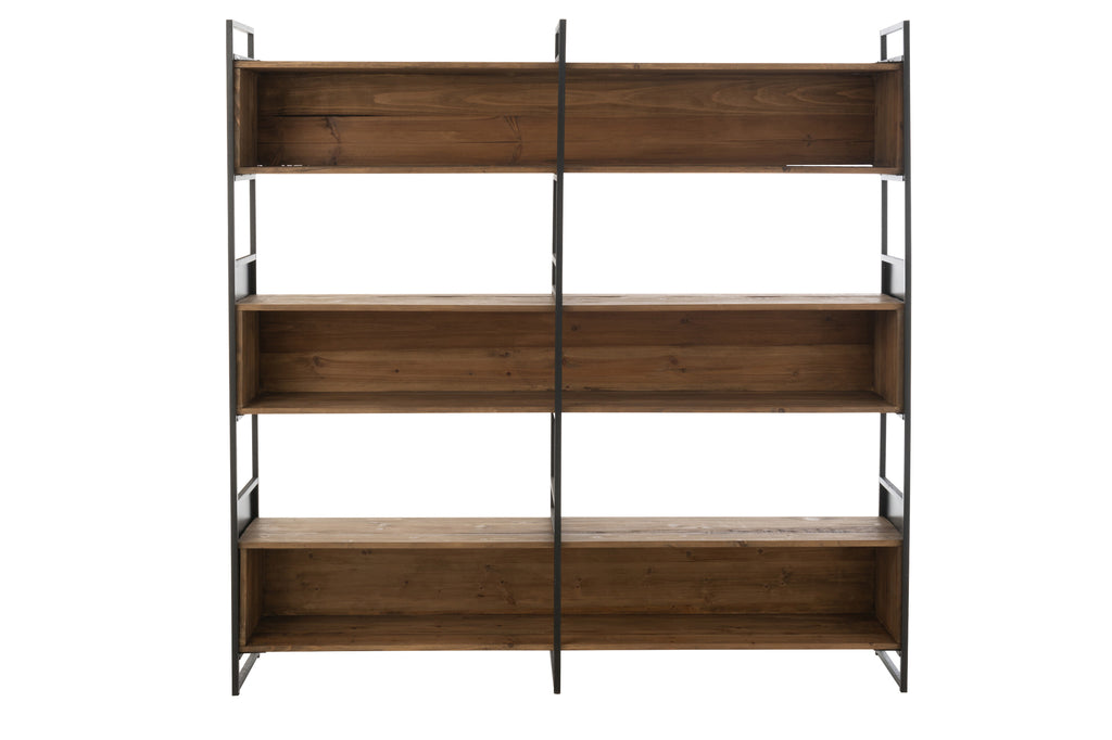 Plank Rustik Gerecycled Hout/Metaal Zwart/Natuurlijk Groot