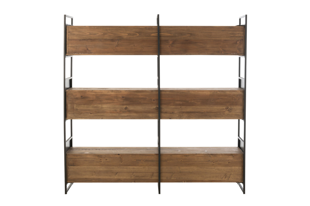 Plank Rustik Gerecycled Hout/Metaal Zwart/Natuurlijk Groot