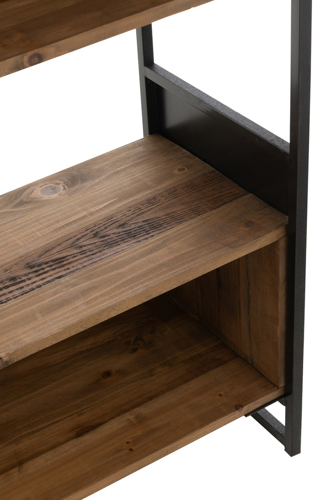 Plank Rustik Gerecycled Hout/Metaal Zwart/Natuurlijk Groot