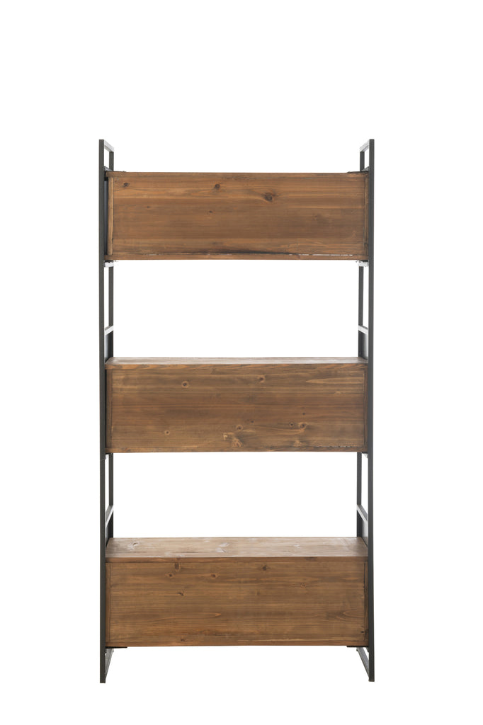 Plank Rustik Gerecycled Hout/Metaal Zwart/Natuurlijk Klein
