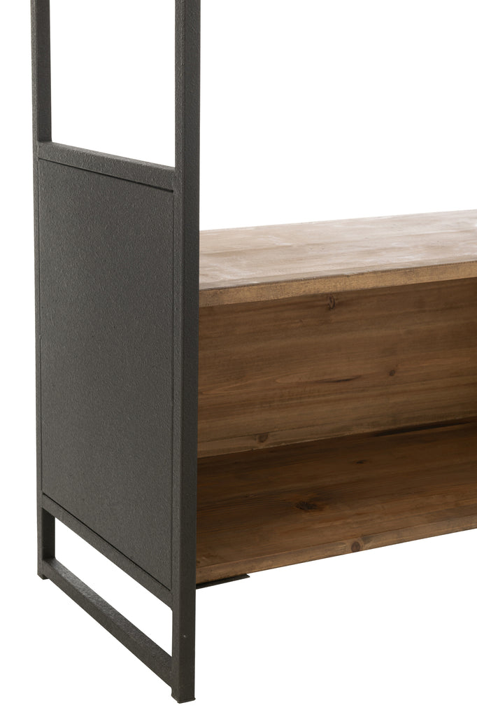 Plank Rustik Gerecycled Hout/Metaal Zwart/Natuurlijk Klein