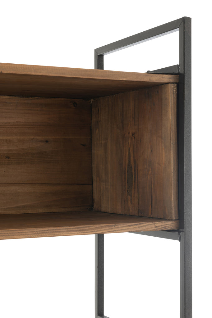Plank Rustik Gerecycled Hout/Metaal Zwart/Natuurlijk Klein