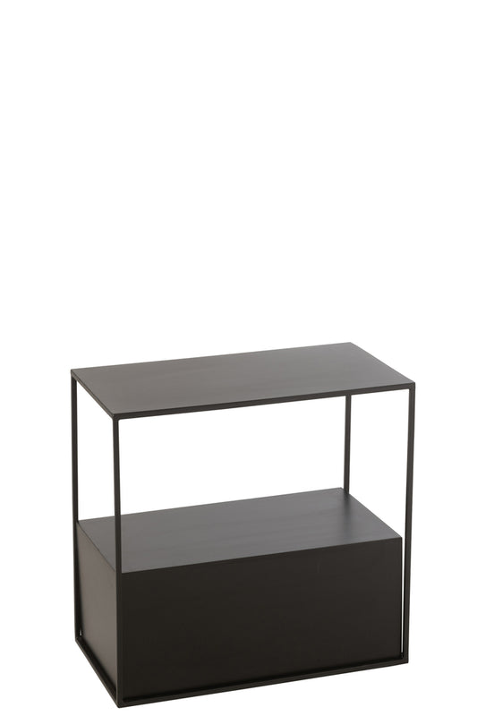Bijzettafel Rechthoek Metaal/Mdf Zwart