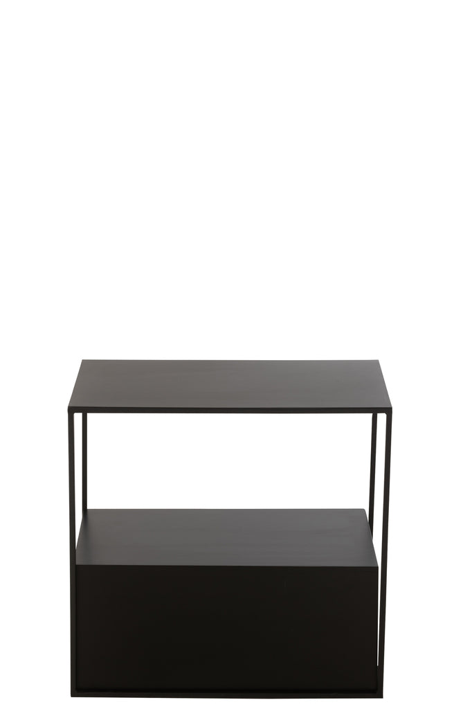 Bijzettafel Rechthoek Metaal/Mdf Zwart