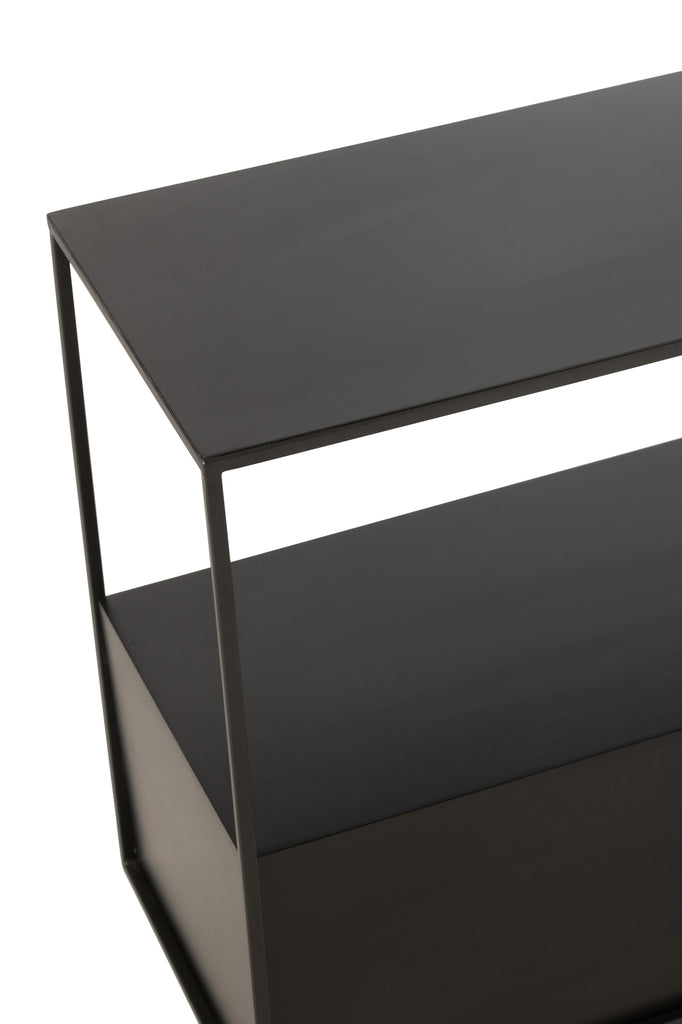 Bijzettafel Rechthoek Metaal/Mdf Zwart