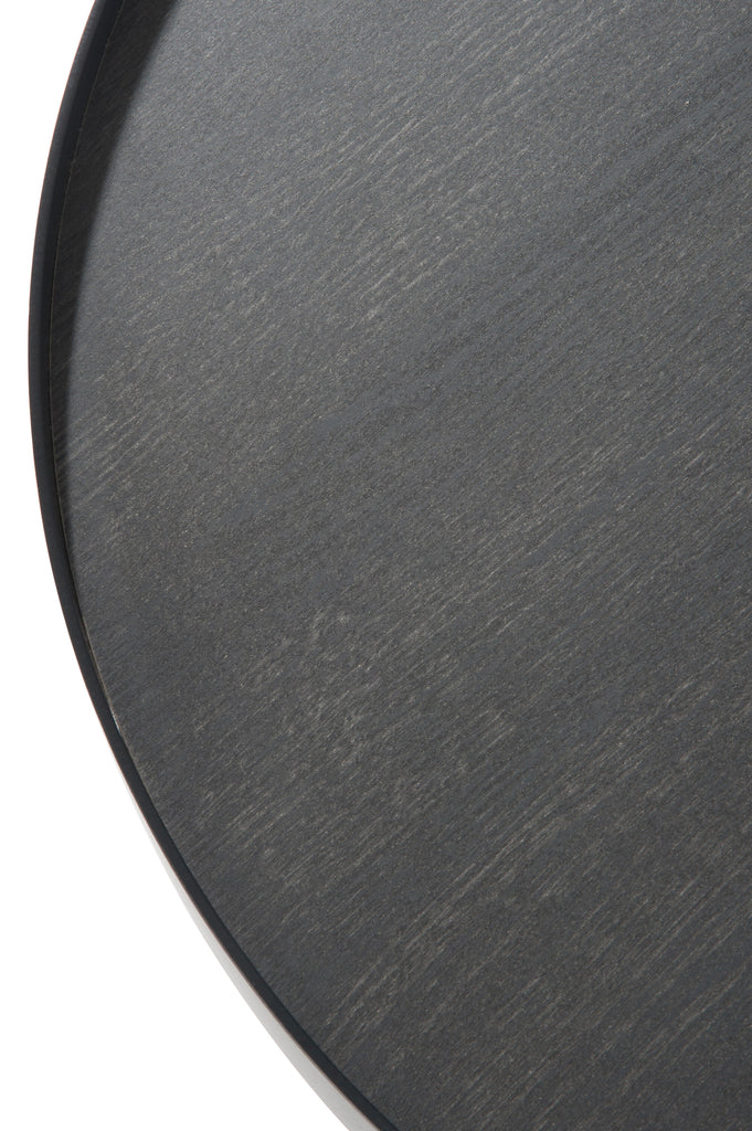 Bijzettafel Rond Hout Metaal Donkerbruin Medium