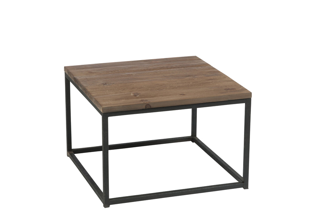 Bijzettafel Hout/Metaal Bruin+Zwart