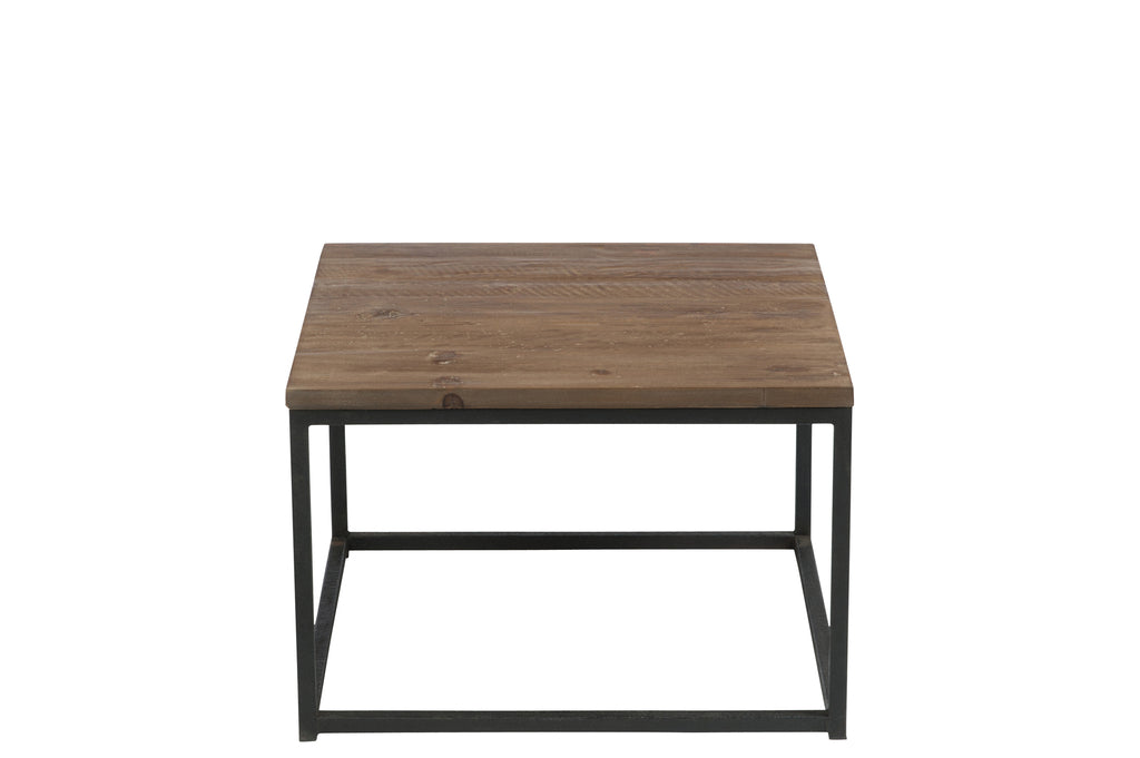 Bijzettafel Hout/Metaal Bruin+Zwart