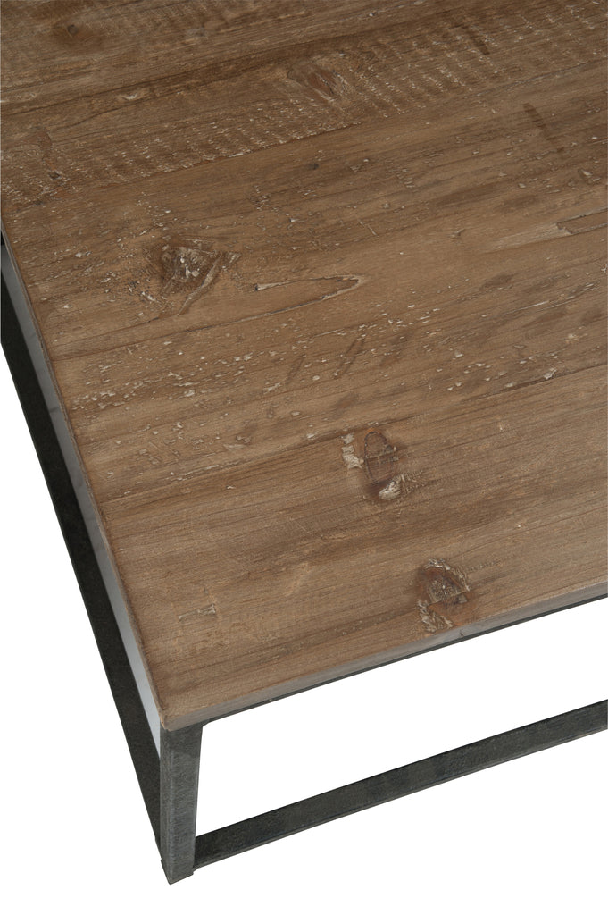 Bijzettafel Hout/Metaal Bruin+Zwart